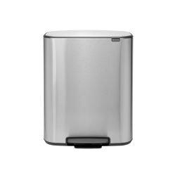 BRABANTIA Bo Treteimer in Matt Steel Fingerprint Proof 2 x 30 Liter