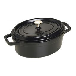 STAUB Bräter oval aus Gusseisen in Schwarz 27 cm